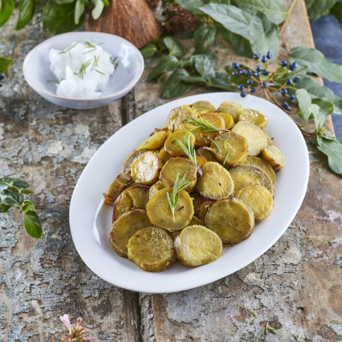 Batata-doce com óleo de coco
